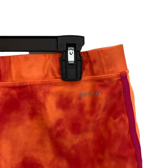 Nike Small Athletic Shorts Orange Tie Dye Dri-Fit Stretch Running - Picture 5 of 9